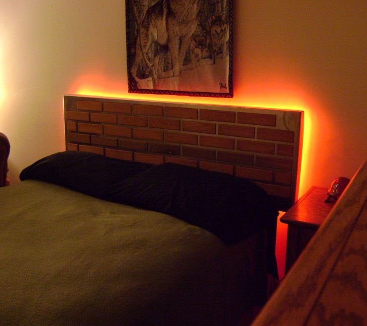 Lit Brick Headboard