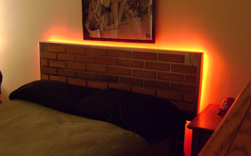 Lit Brick Headboard