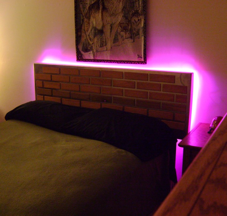Lit Brick Headboard