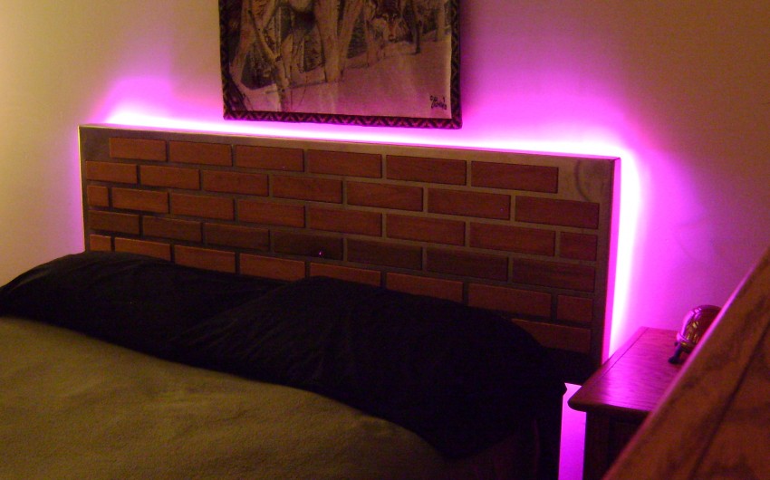 Lit Brick Headboard