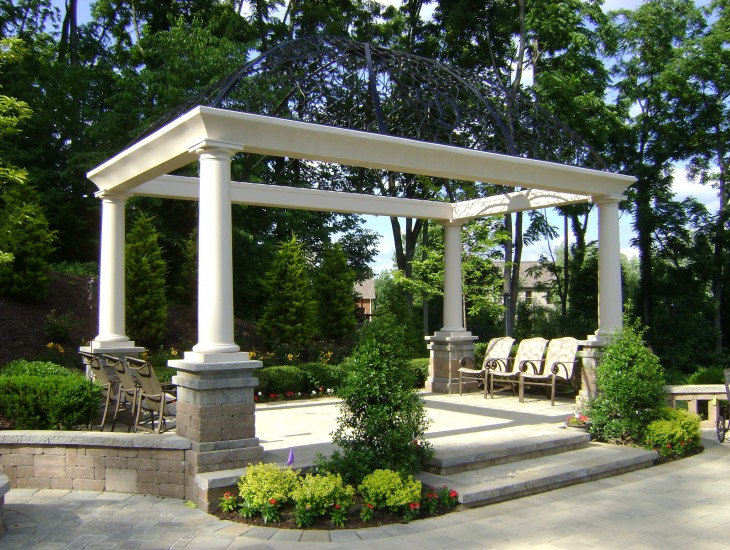 Pergola with White Pillars