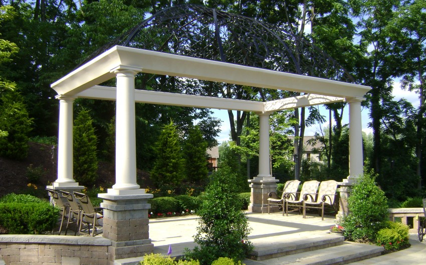 Pergola with White Pillars