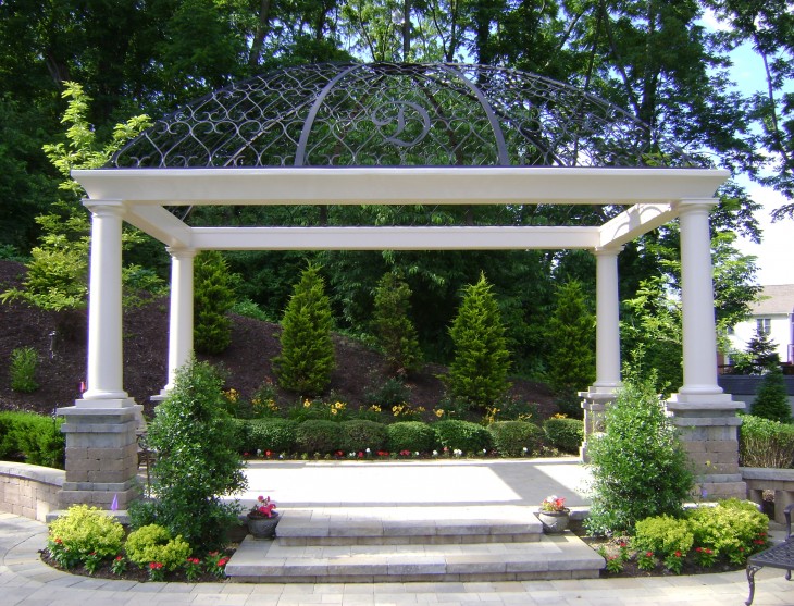 Pergola with White Pillars
