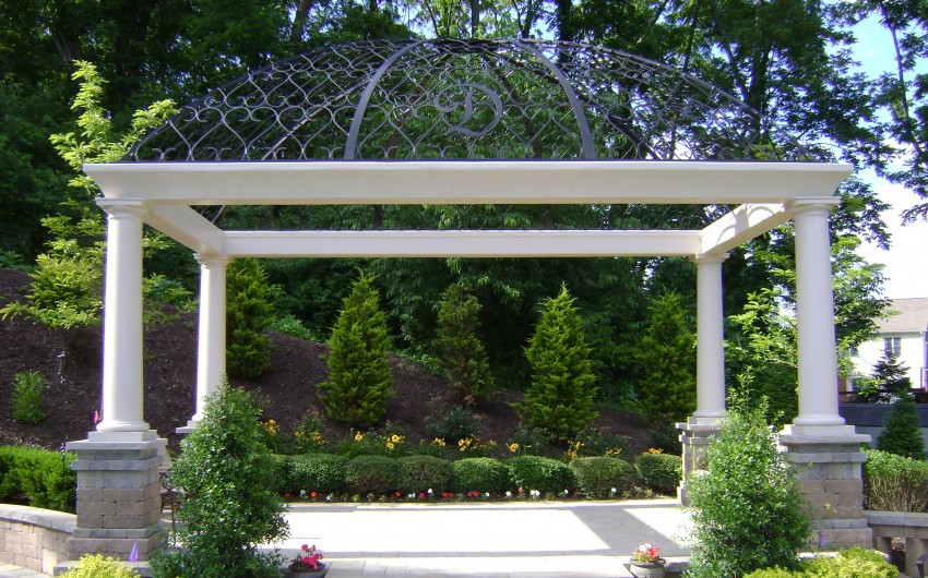 Pergola with White Pillars
