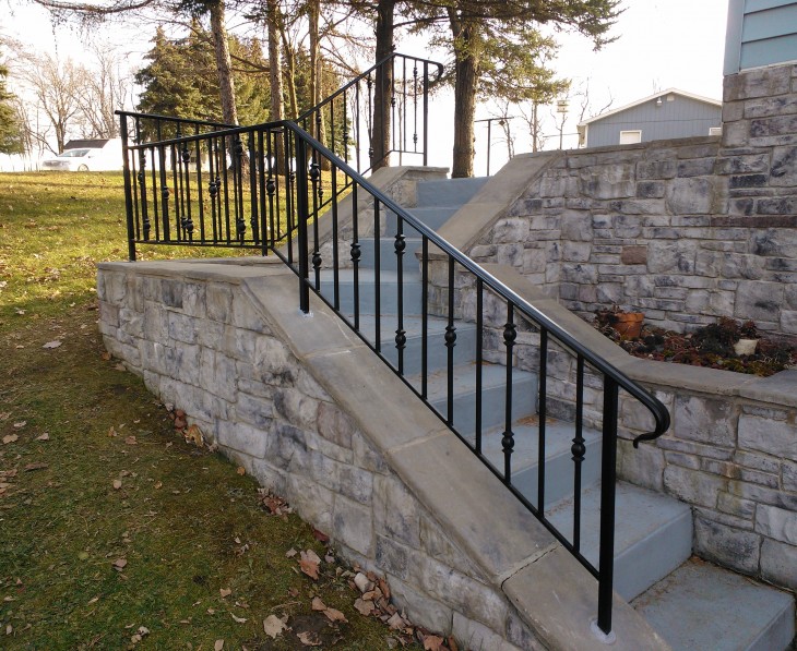 Black L Shaped Step Railing